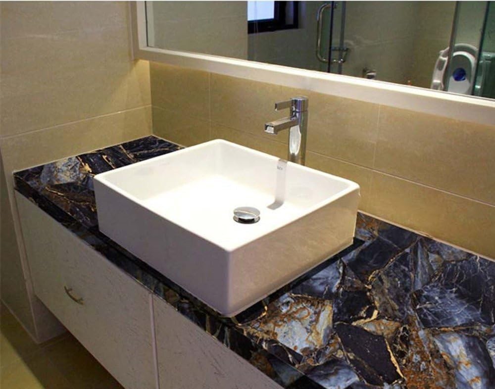 UPREDO Blue Stone Marble Granite Look Effect 12"W x 79"L,