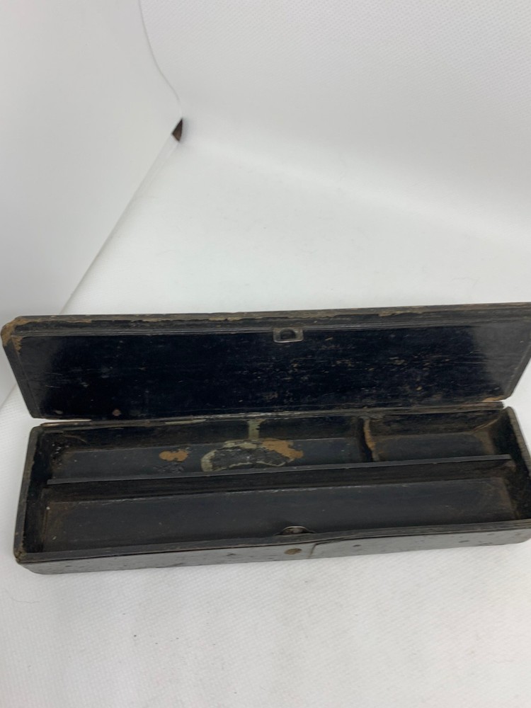 Antique Wood Pencil Box/case 3 Compartment with Latch