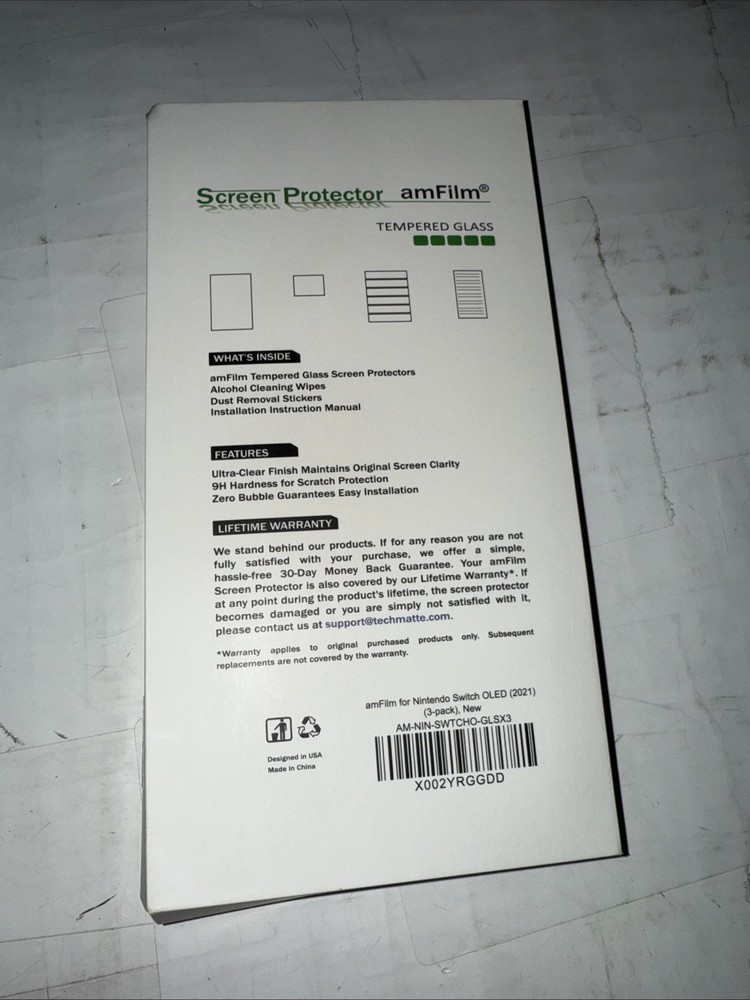 amFilm Screen Protector Glass 3 Pack Nintendo Switch