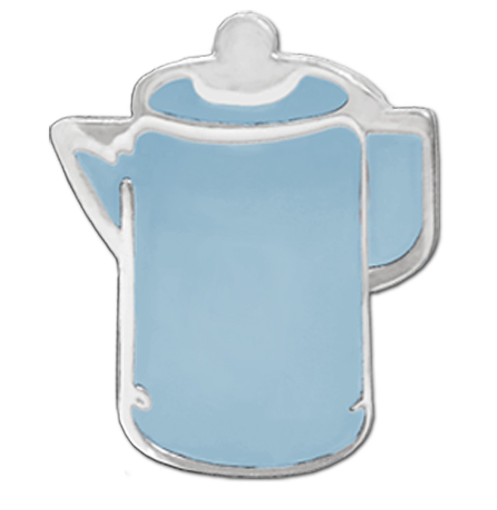 Blue Coffee Pot 1" Enameled AA Lapel Pin
