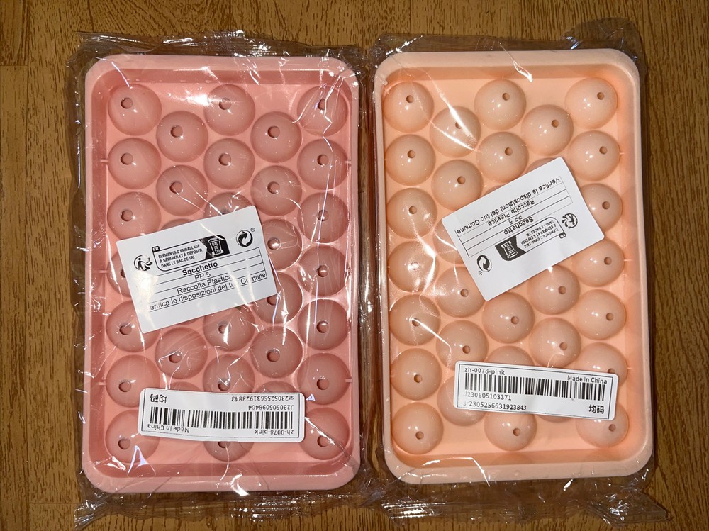 Ball Ice Cube Trays Small Pink Plastic Kitchen