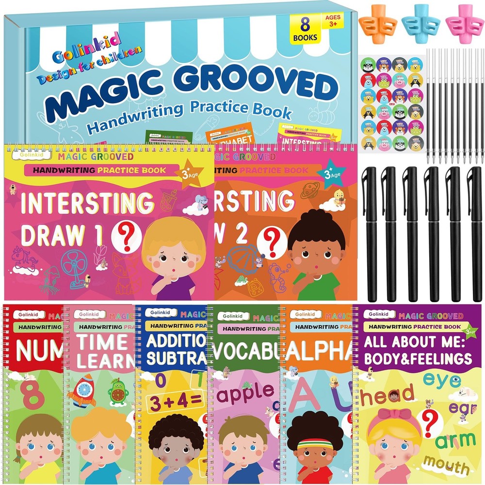 Golinkid Magic Grooved Writing Practice, grooved Handwriting Practice Small