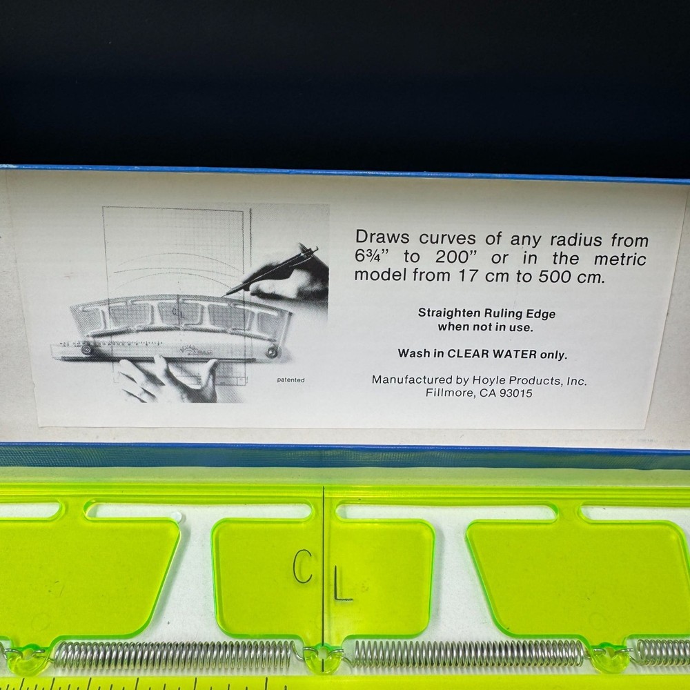 Vintage Hoyle Engineering Acu-Arc Ruler w/ Original Box Drafting Tool