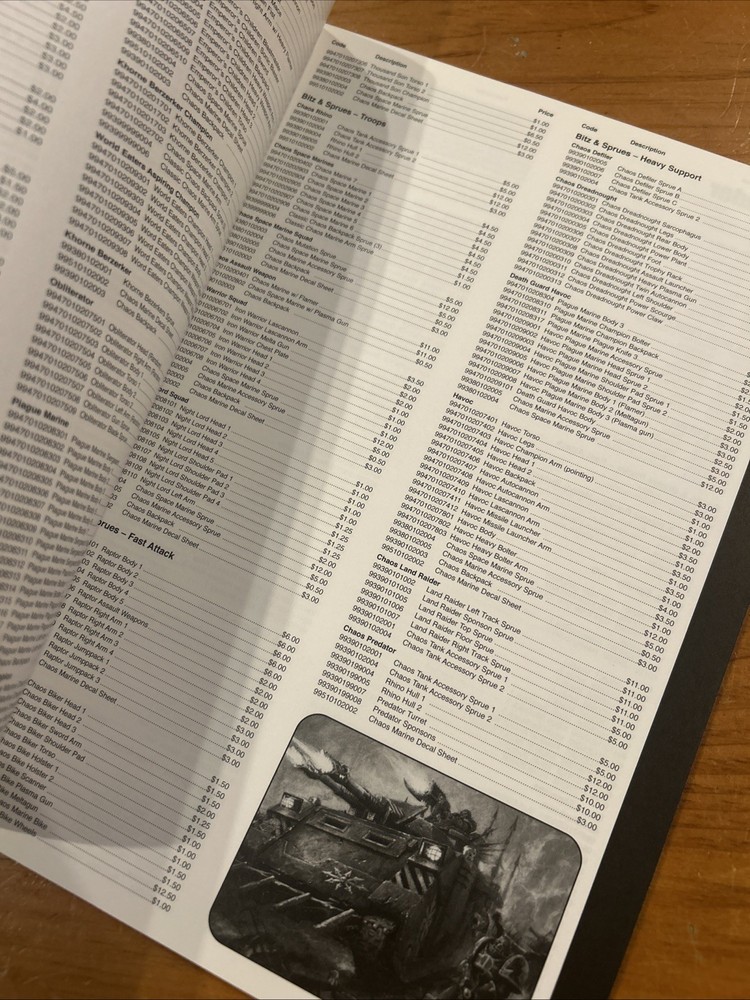 Games Workshop 2005 US Mail Order Price Guide Softcover