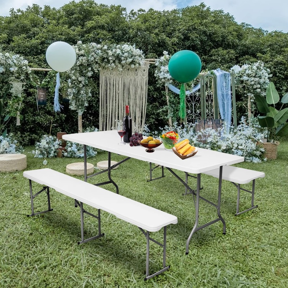 6FT Folding Table 1 Pack 6FT Folding Bench Seat 1 Pack