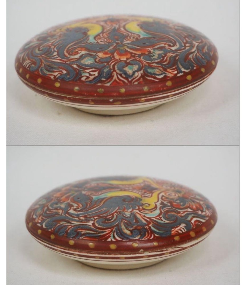 Antique Phoenix Pattern Incense Container Tea Ceremony Item Japan multicolor