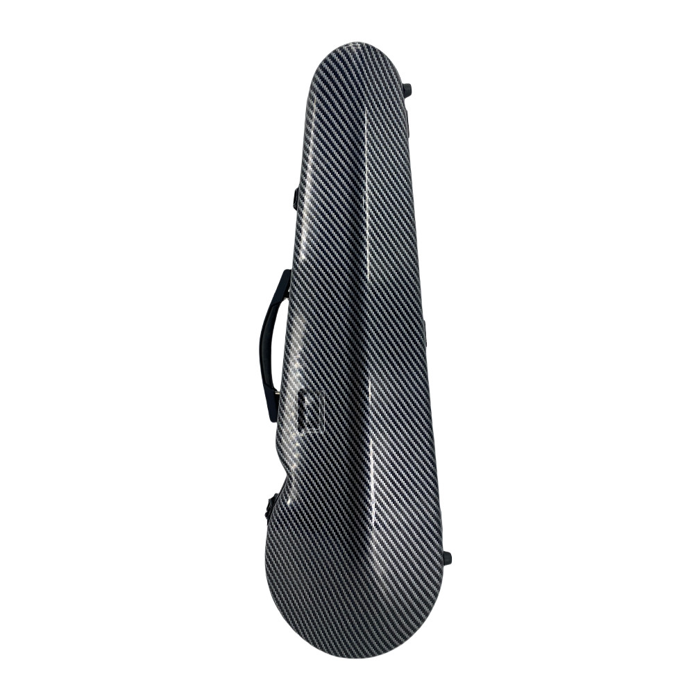 4/4 full size Durable Fiberglass Triangular Violin Case with Hygrometer,Black