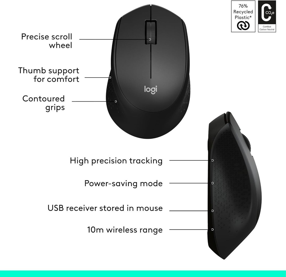 Logitech MK345 Wireless Keyboard and Mouse Combo - French Version