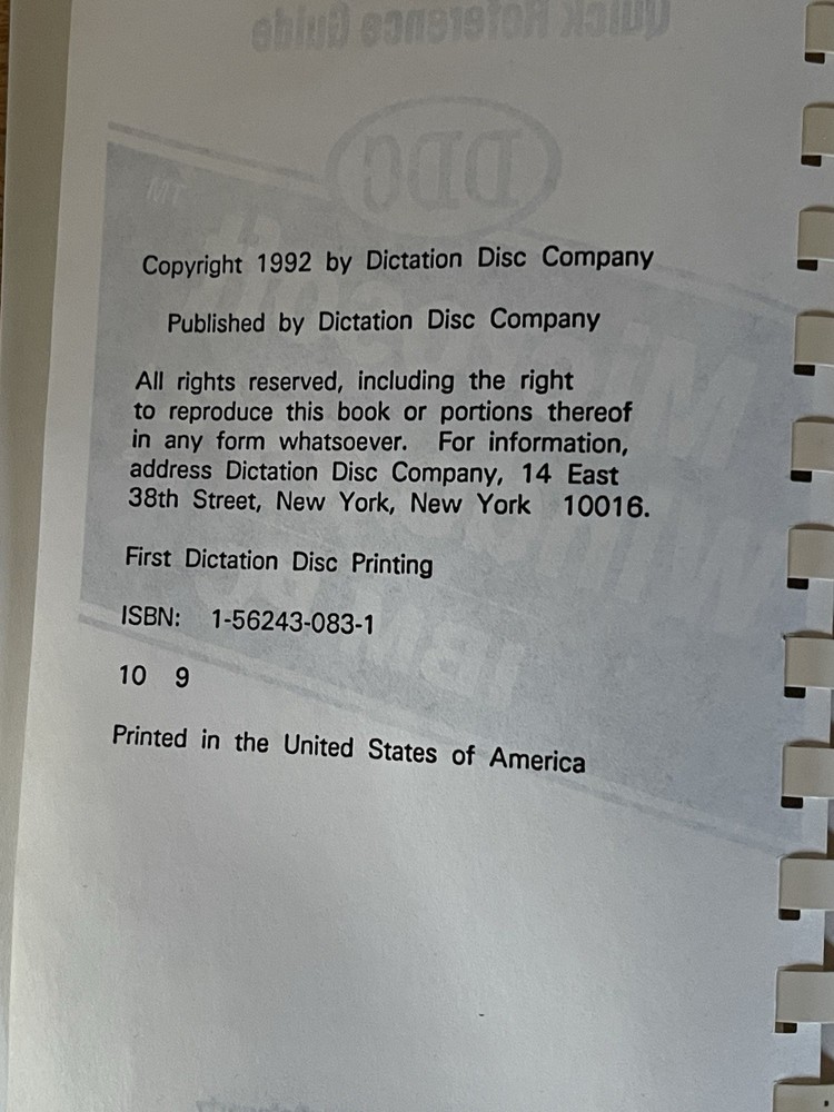 Microsoft Windows 3.1 IBM PC Quick Reference Guide DDC Spiral Flip Book