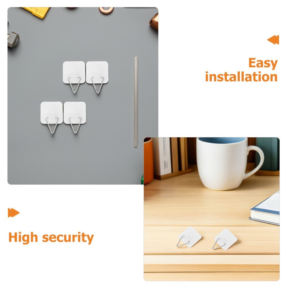 40 Pcs Wall Plate Display Hanger Invisible Adhesive Vertical Holders for