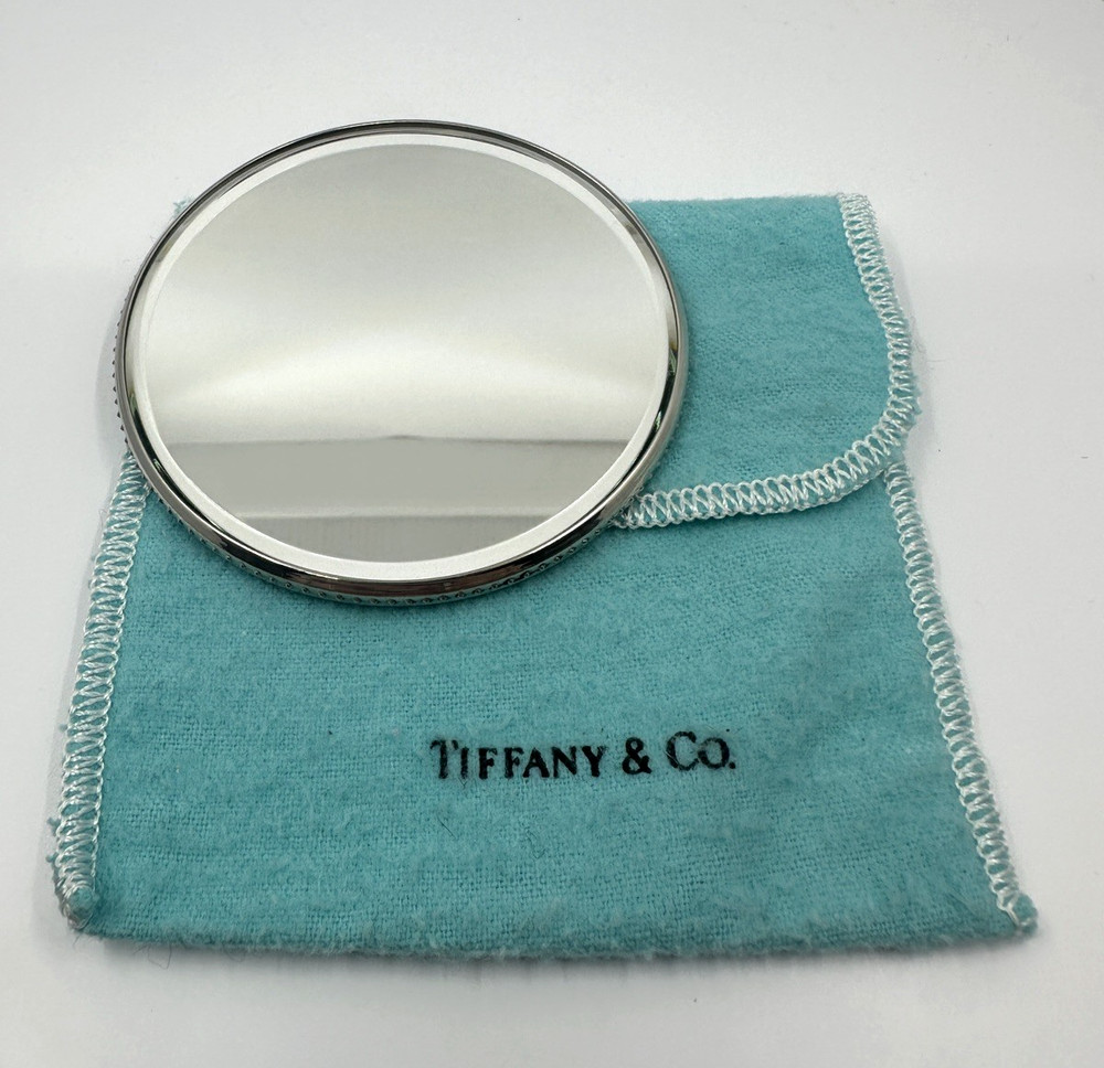 Tiffany & Co Round Hand Mirror with Pouch