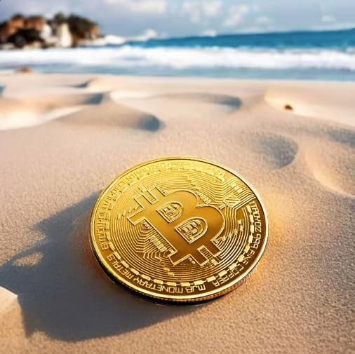 Bitcoin Coin - Commemorative BTC Coins Plus Clear Protective Case, Physical B...