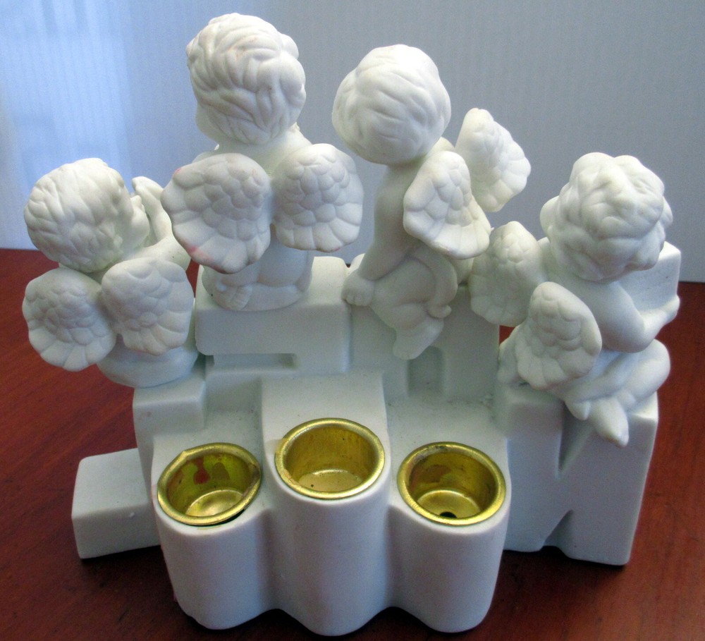 4 Cherubs over NOEL Candle Holder for 3 Candles