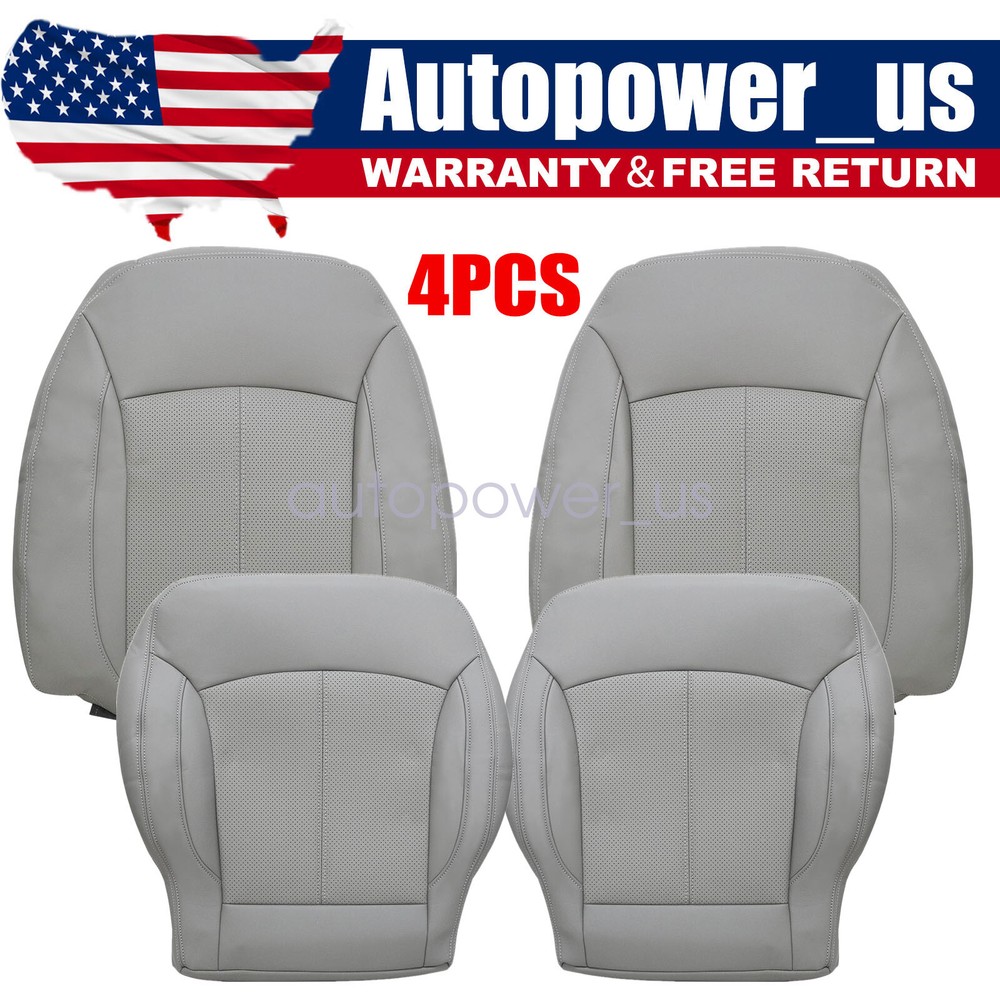 Driver+Passenger Bottom-Top Leather Gray Seat Cover For 2010-2013 Buick LaCrosse