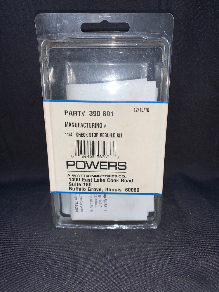 POWERS 390-801 Rebuild Kit CHECKSTOP KIT