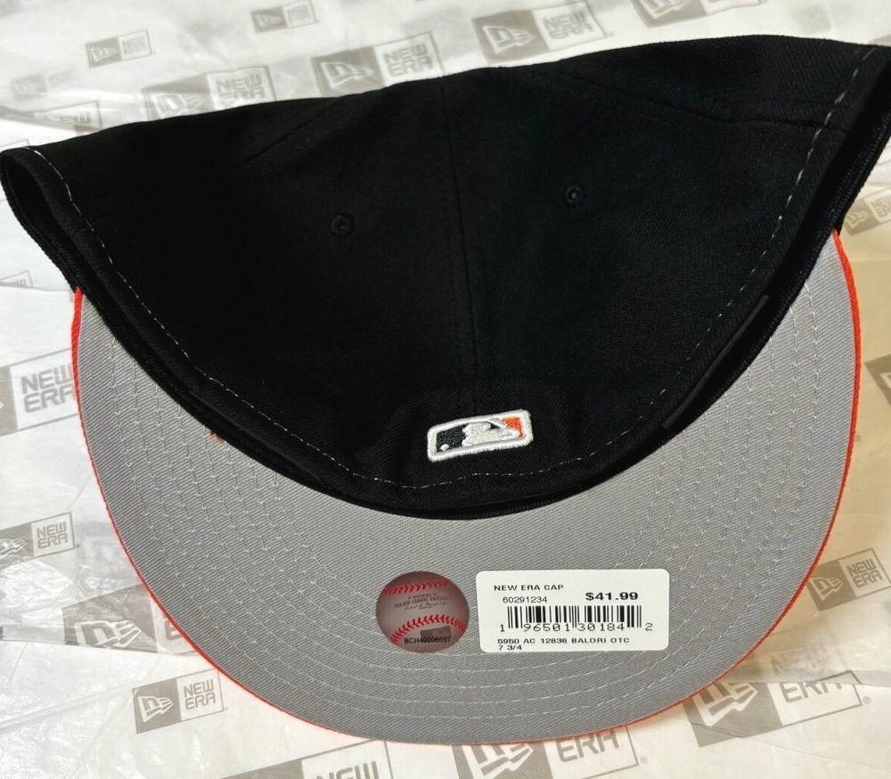 Baltimore Orioles MLB NE Basic Fitted Hat~White/Black/Orange