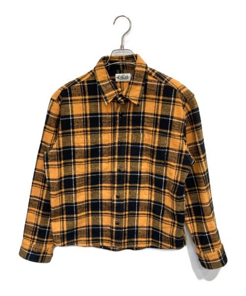 CALEE                    Herringbone Check Shirt yellow