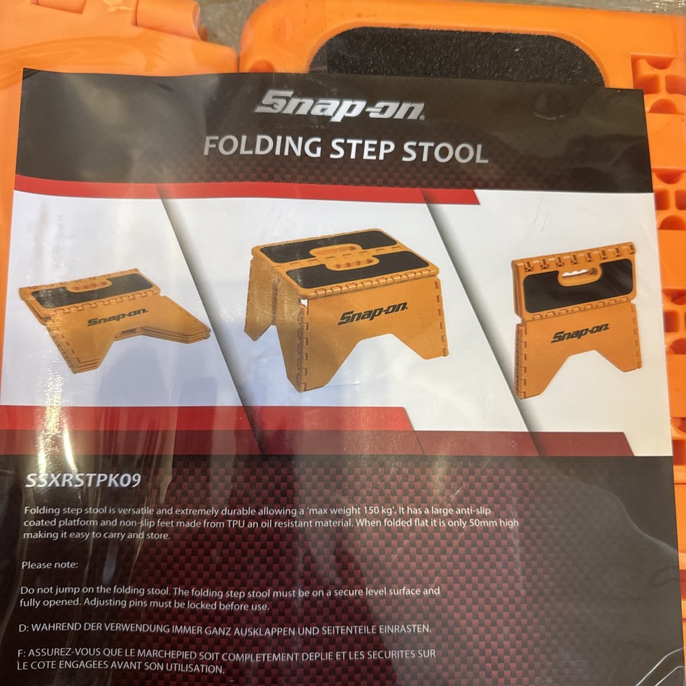 Snap On Folding Step / Stool In Orange NEW