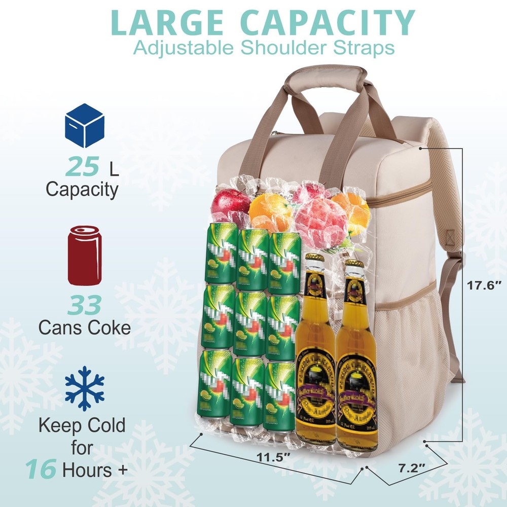 Cooler Backpack with Padded Top Handle,Lightweight Back Pack Coolers Insulate...