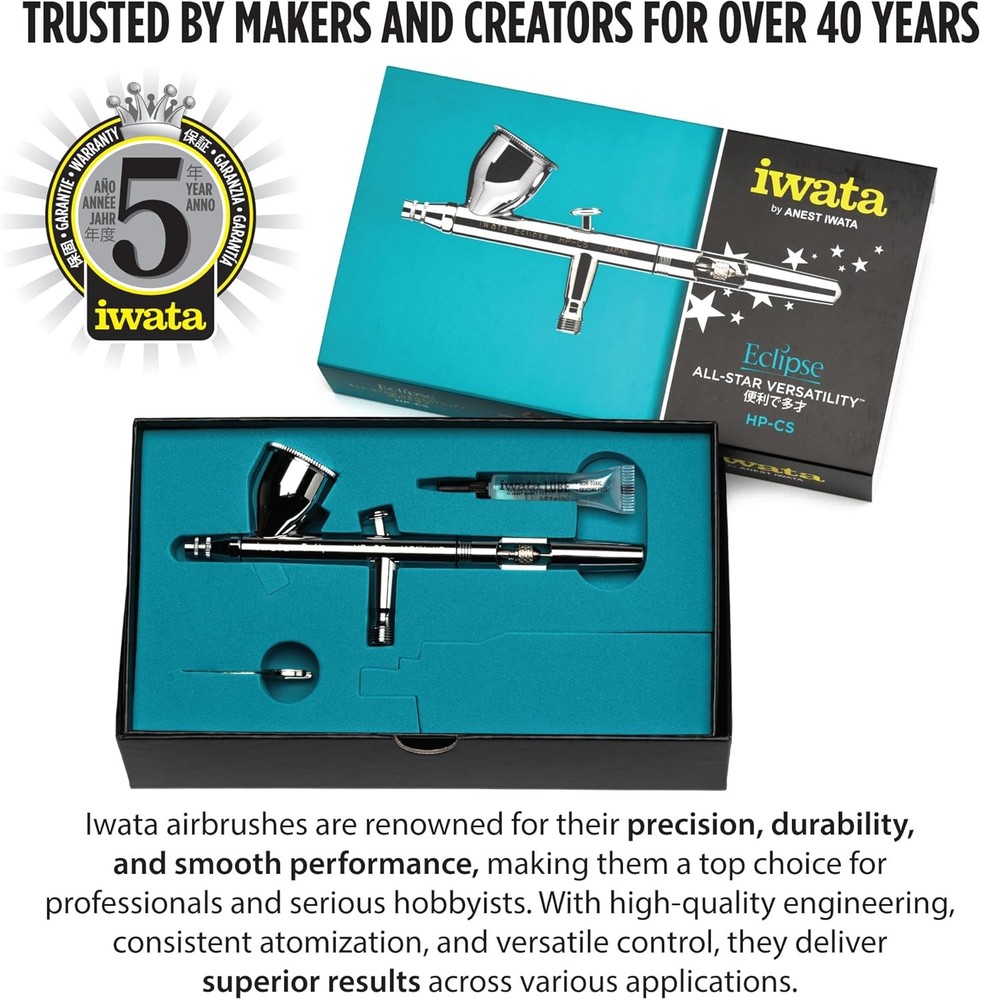 Eclipse HP-CS Airbrush - Gravity Feed Dual Action,High-Flow Atomization