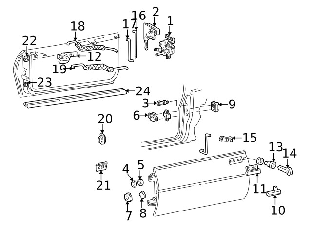 Genuine GM Door Lock Key 01154607