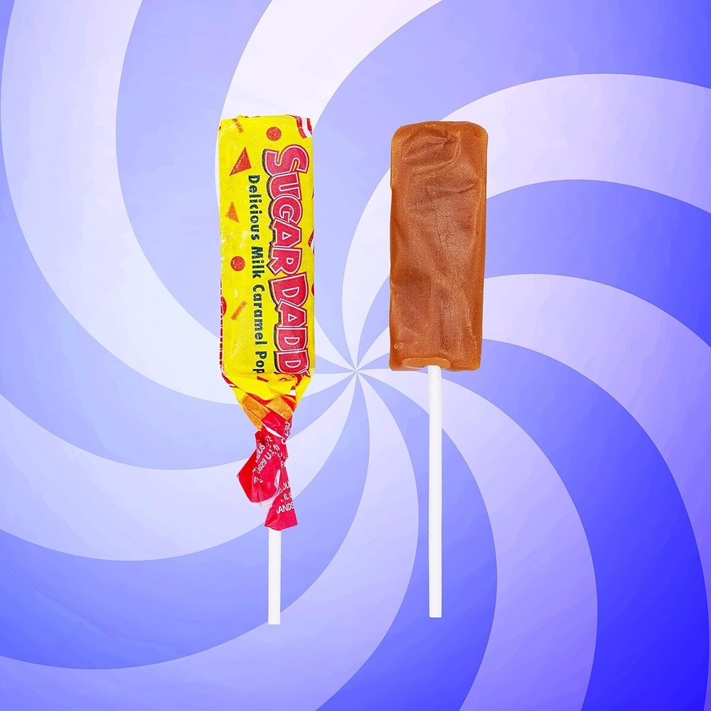 Sugar Daddy Milk Caramel Pops, Bulk & Delicious Fun Size Candy (2 Pounds)