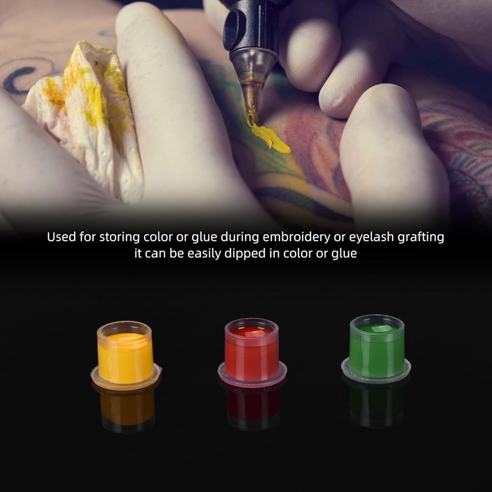 Versatile 300pcs Tattoo Ink Cups Set - Small, Medium, Large - Durable Design