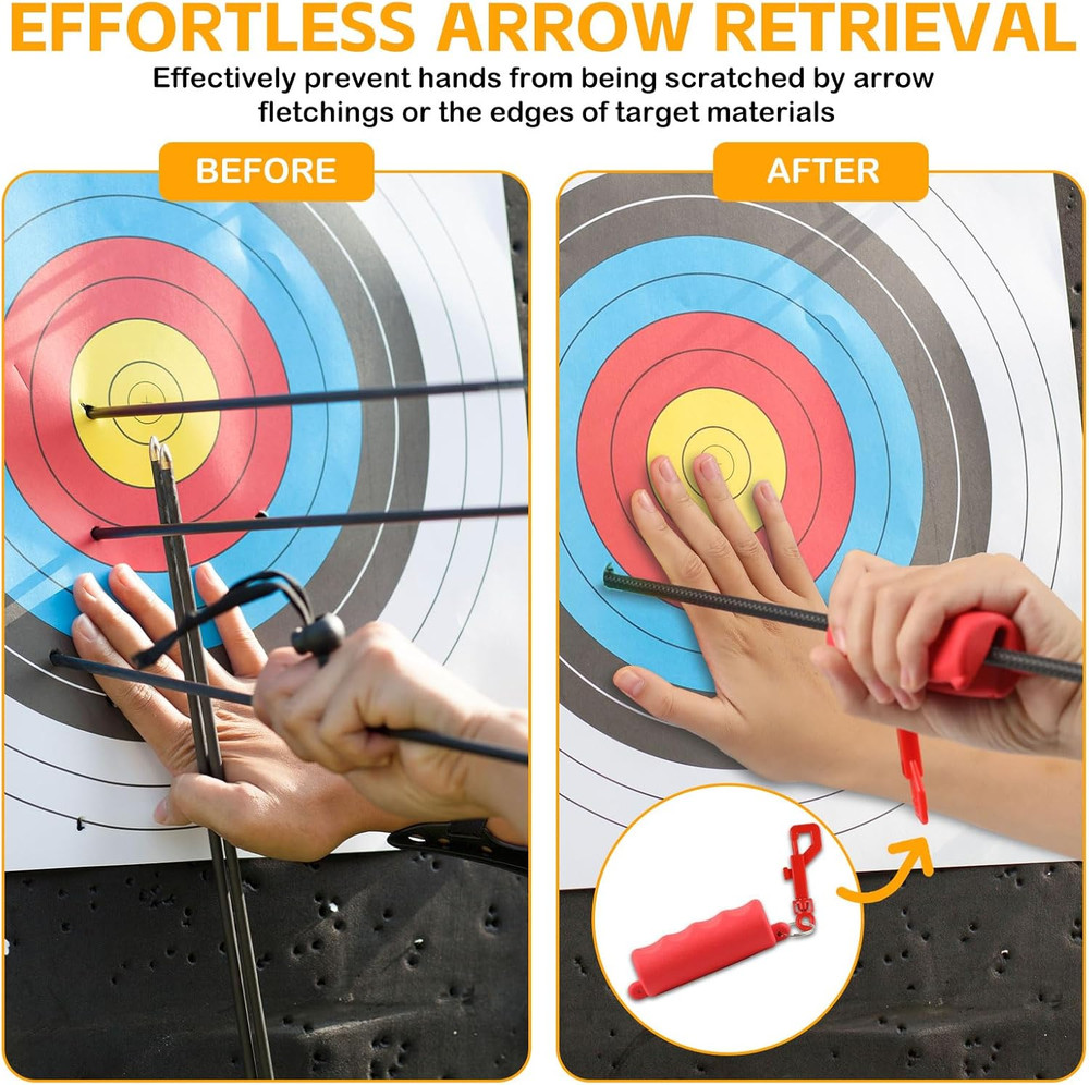 Archery Arrow Puller Target Remover Gripper, Rubber Arrow Puller Tool with Belt