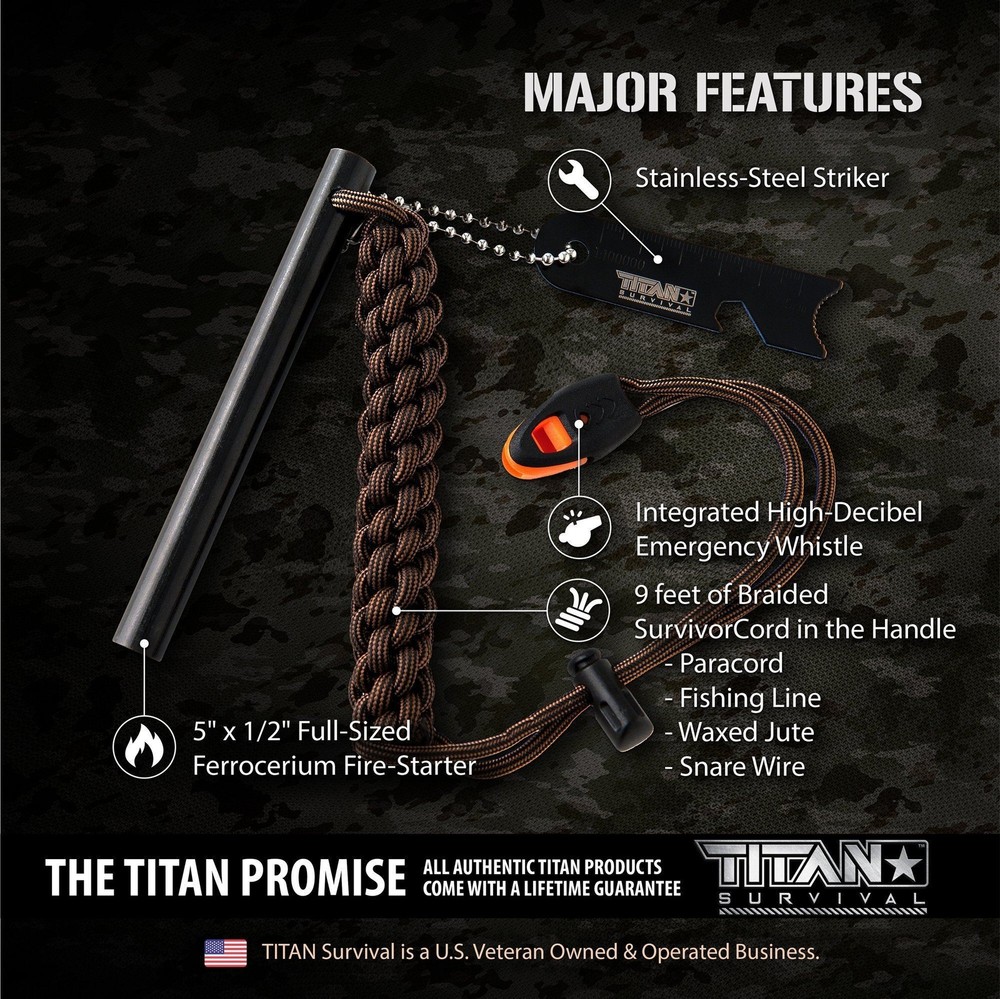 SurvivorSteel Ferrocerium Fire Starter