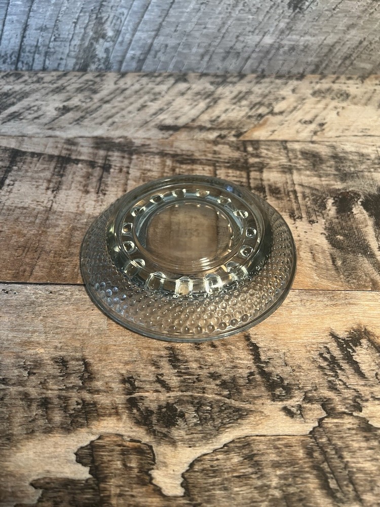 Clear Glass Ashtray Diamond Point Pattern Mid Century Home Decor