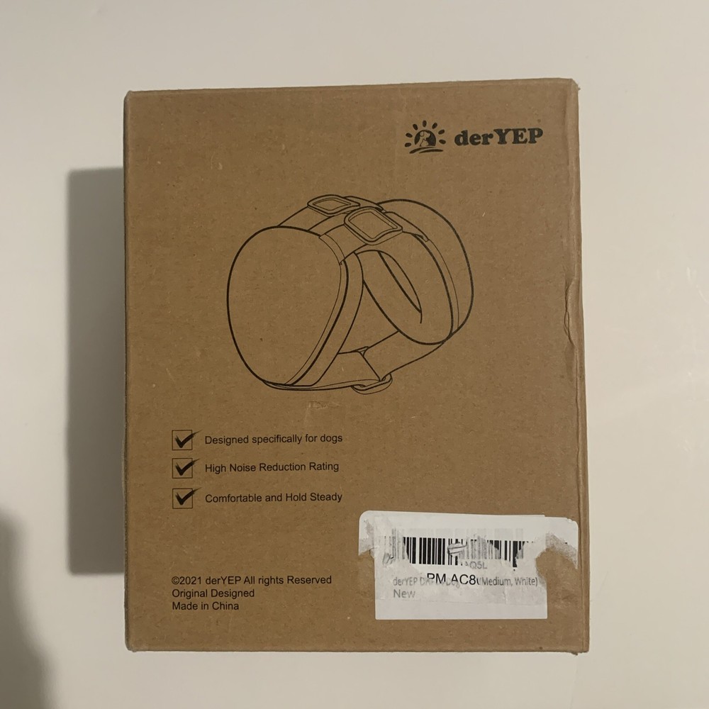Deryep DHP04 Dog Hearing Protector White Size M 29dB NRR