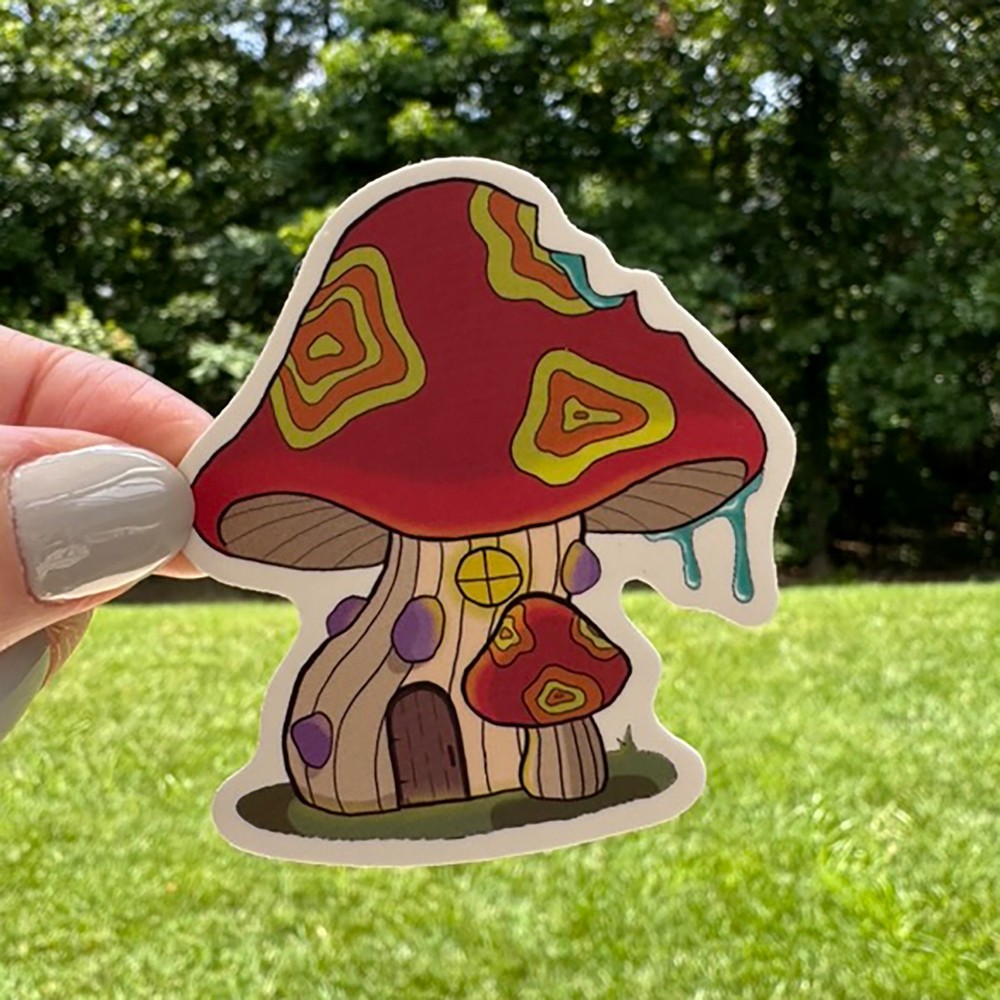 MUSHROOMS fun stickers 50 decals water bottle computer