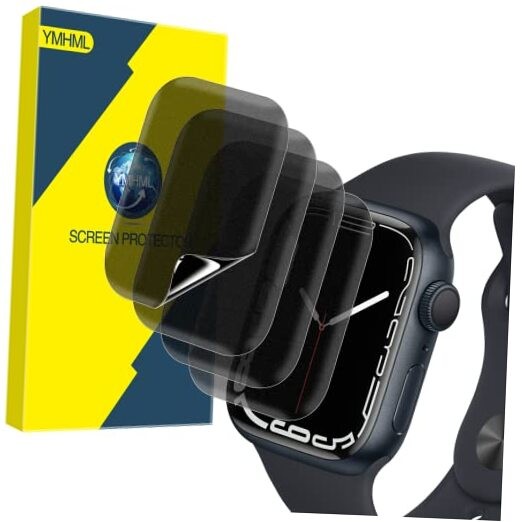 [ 4 Pack ]  Privacy Screen Protector Compatible for Apple Watch Series 9 8 7