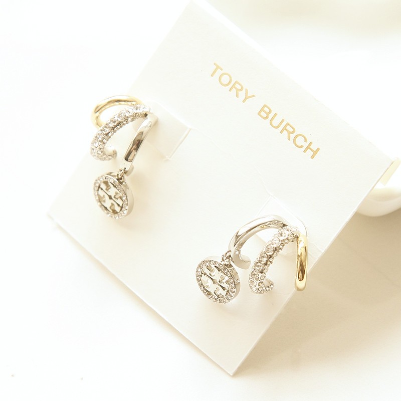 New！Tory Burch Silver Hexagonal Drop Earrings.😍🤩
