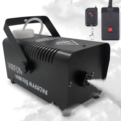 VIRFUN Fog Machine, Smoke Machine with Wireless&Wired Remote Control for Hallowe