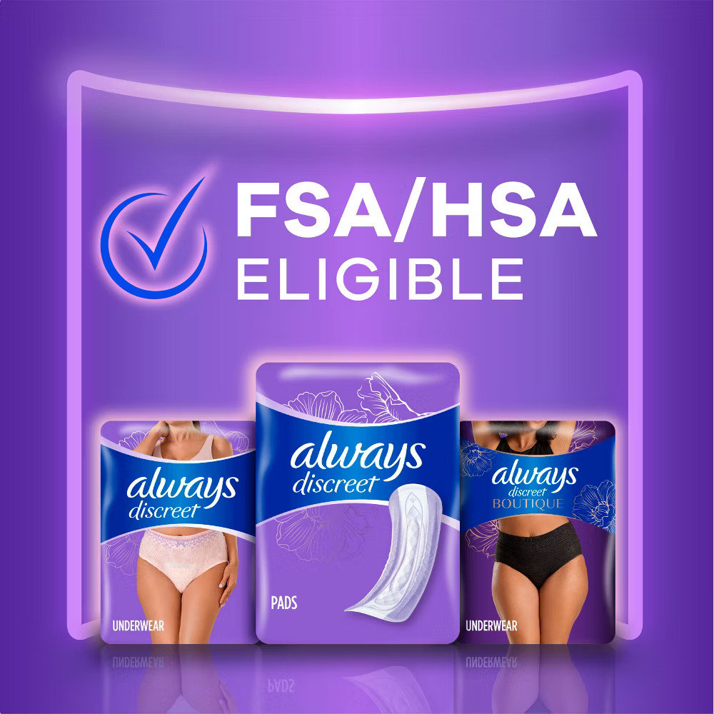 Always Discreet Moderate Long Absorbency 4 Drop Base Pads - 162ct