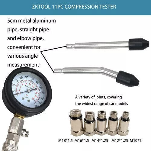 Cylinder Leak Down Tester, Engine Compression Tester & Leakage Detector Kit 1set