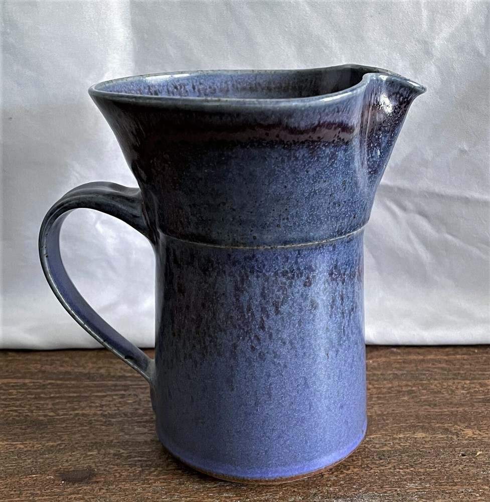 5.75" Studio Art Pottery Pitcher Cobalt Blue Nice Glaze