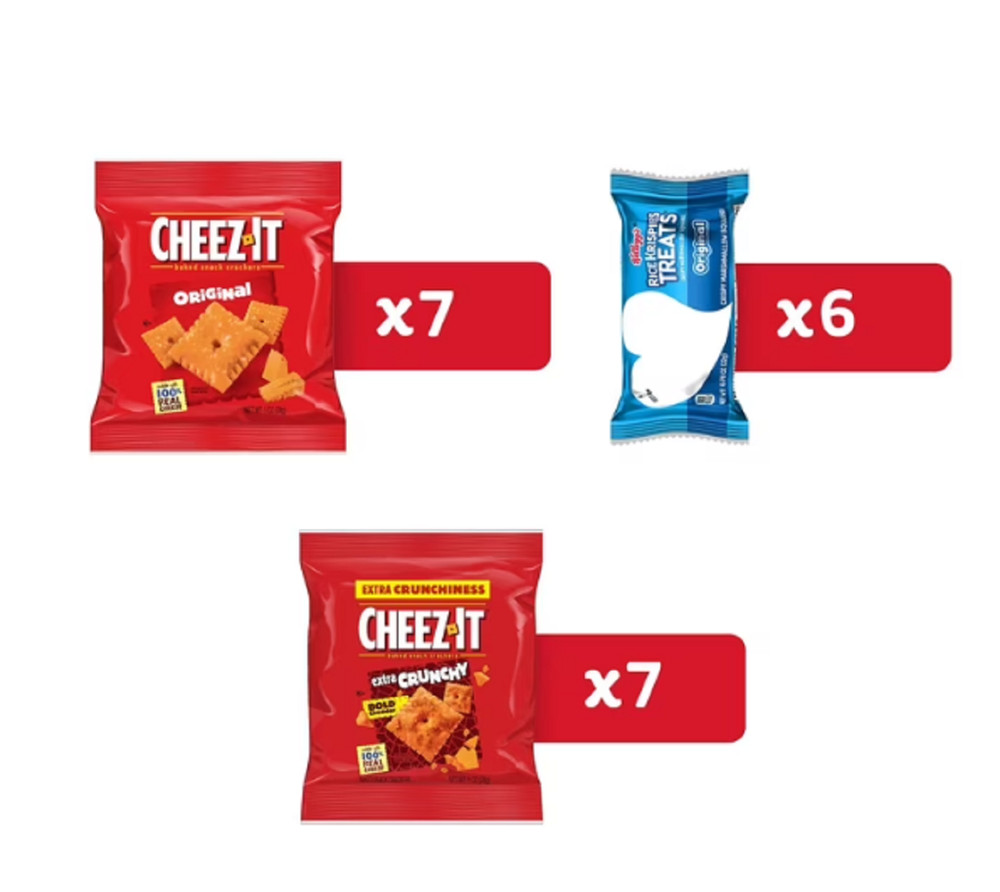 Kellogg's Variety Pack Assorted Snacks, Lunch Snacks, 20 Count