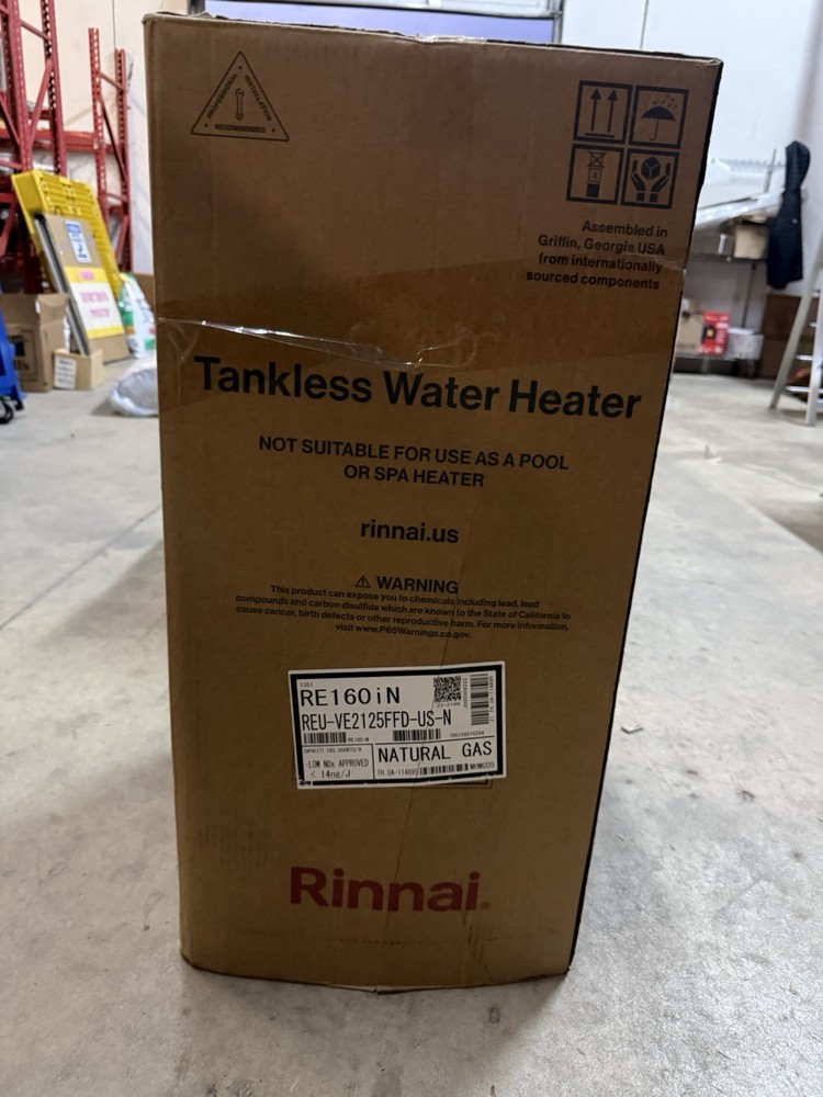 SEE NOTES Rinnai RE160iN Indoor Tankless Water Heater Natural Gas 160K BTU