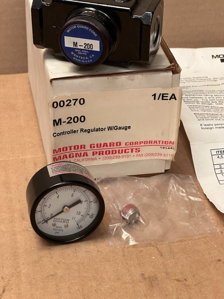 Motor Guard M-200 Controller Air Pressure Regulator 1/2 NPT