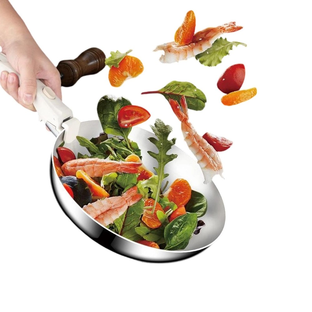 26cm Pan with Removable Handles Stainless Steel Stackable Pots