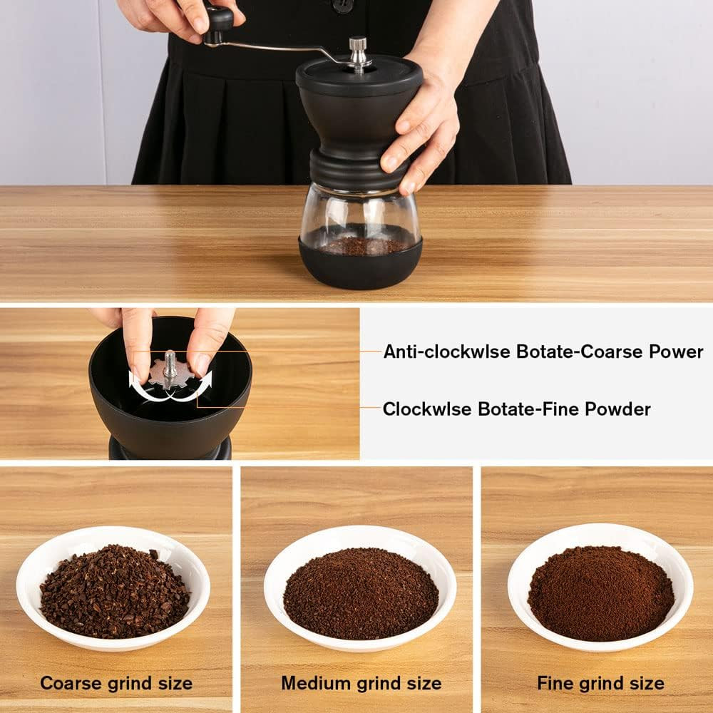 Manual Coffee Grinder 48 Adjustable Settings, 80G Large Capacity, Conical Burr H