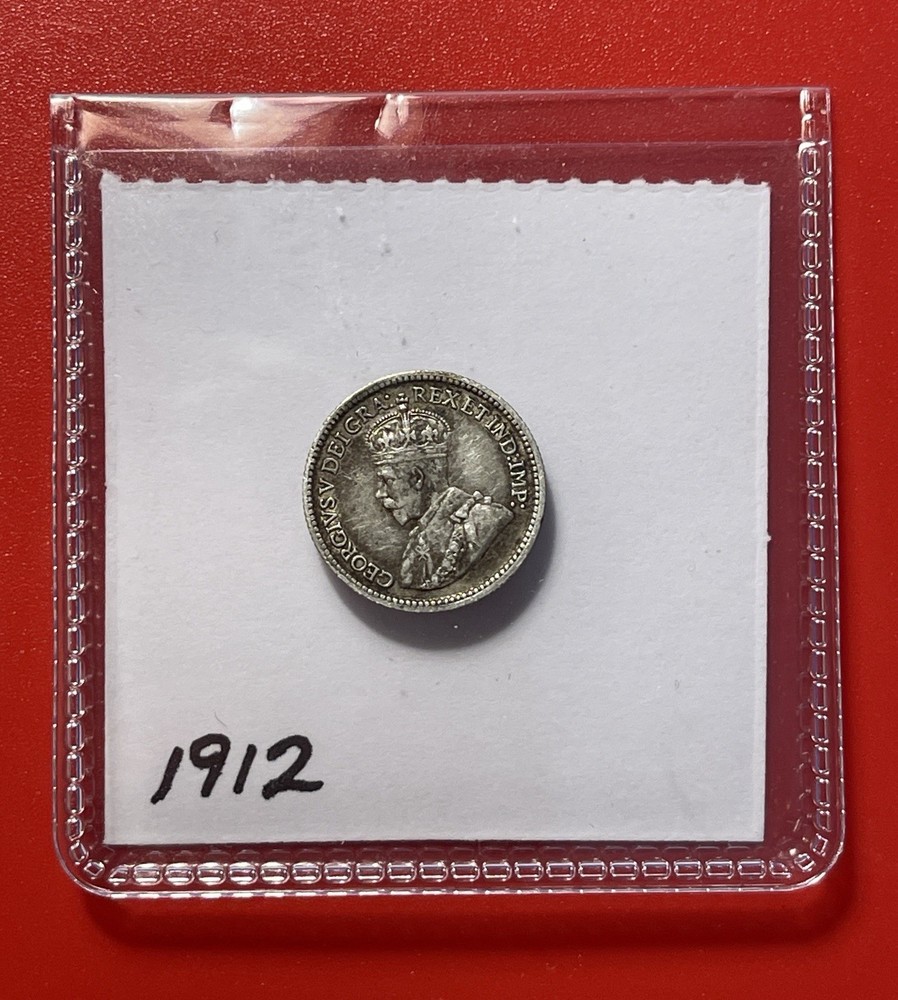 1912 Canada Silver 5 Cents, Circulated.