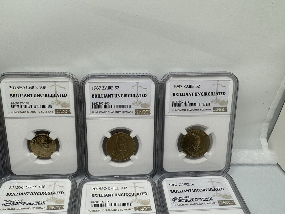 8 Total Brilliant Uncirculated Foreign Coins