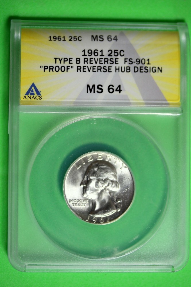 1961 ANACS MS64 Washington Quarter #B26998