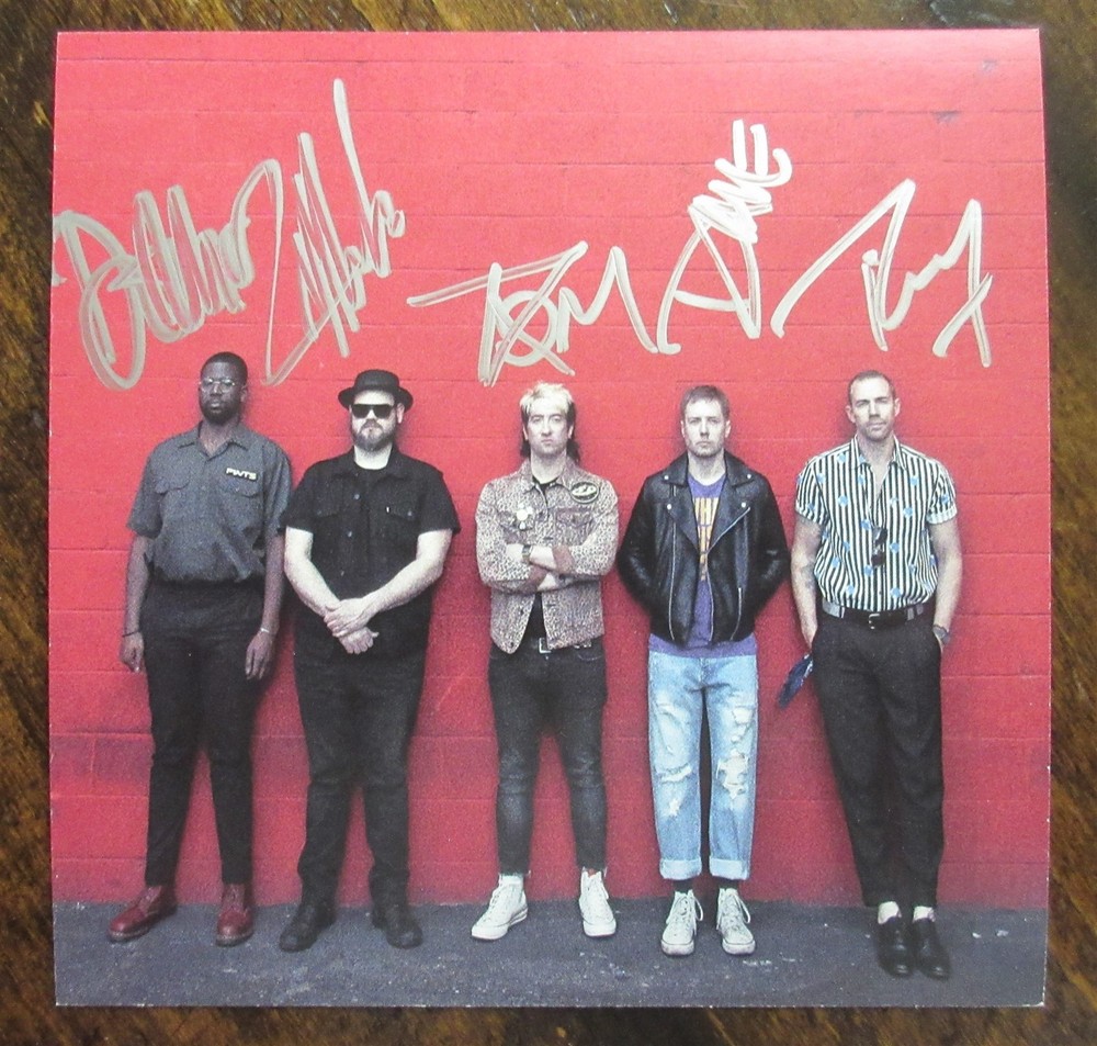 Plain White T's Signed by 5 CD Promo Card - Beckett BAS
