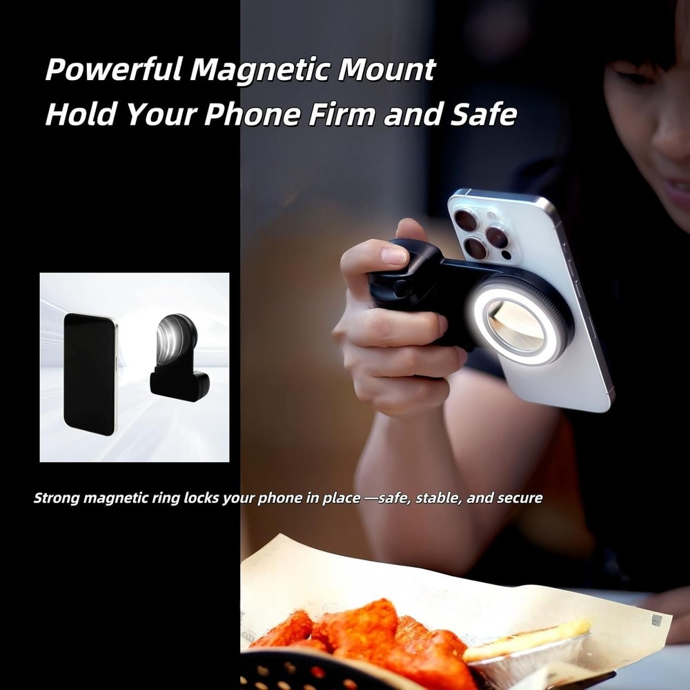 Magnetic Selfie Ring Light, Vlogging & Live Streaming Fill Light, Snap Grip w...