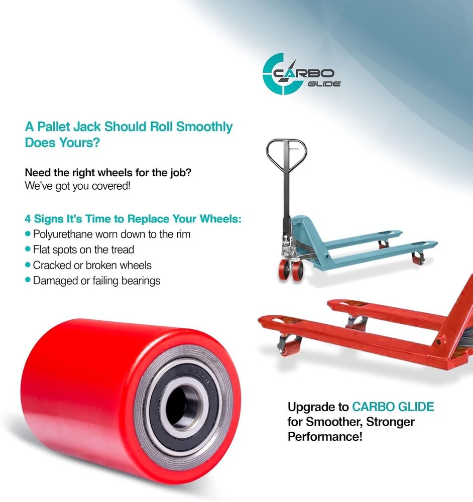 Durable Replacement Wheels for Pallet Jack with Heavy-Duty Polyurethane Design