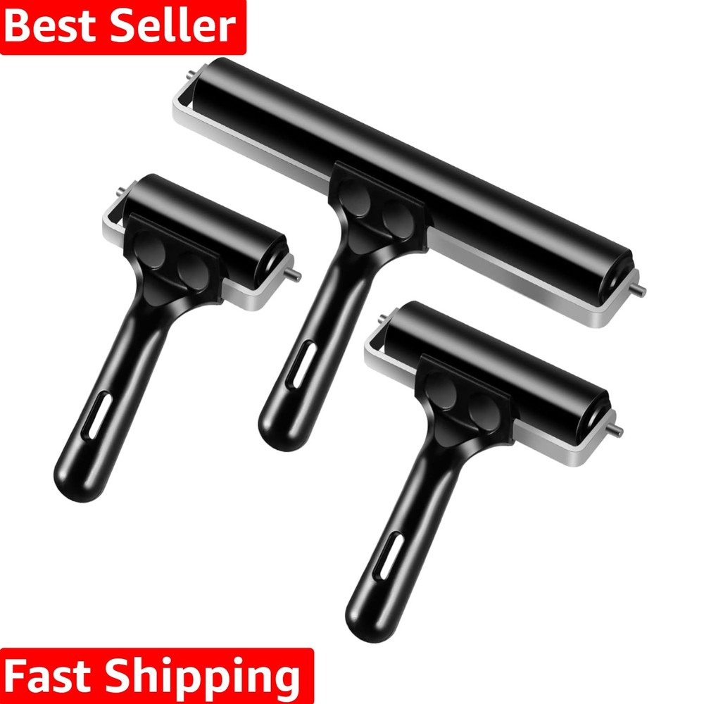 3 Pack Brayer Rollers for Crafting, Vinyl , Printmaking Brayer Rollers for Cr...